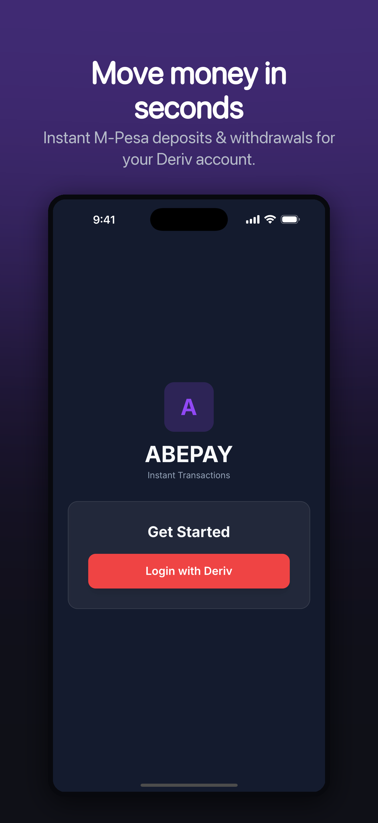AbePay welcome screen